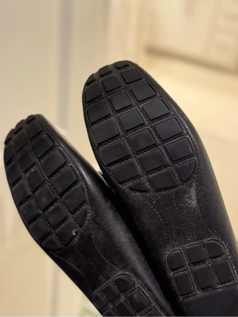 Louis Vuitton Black Leather LV Buckle Loafers